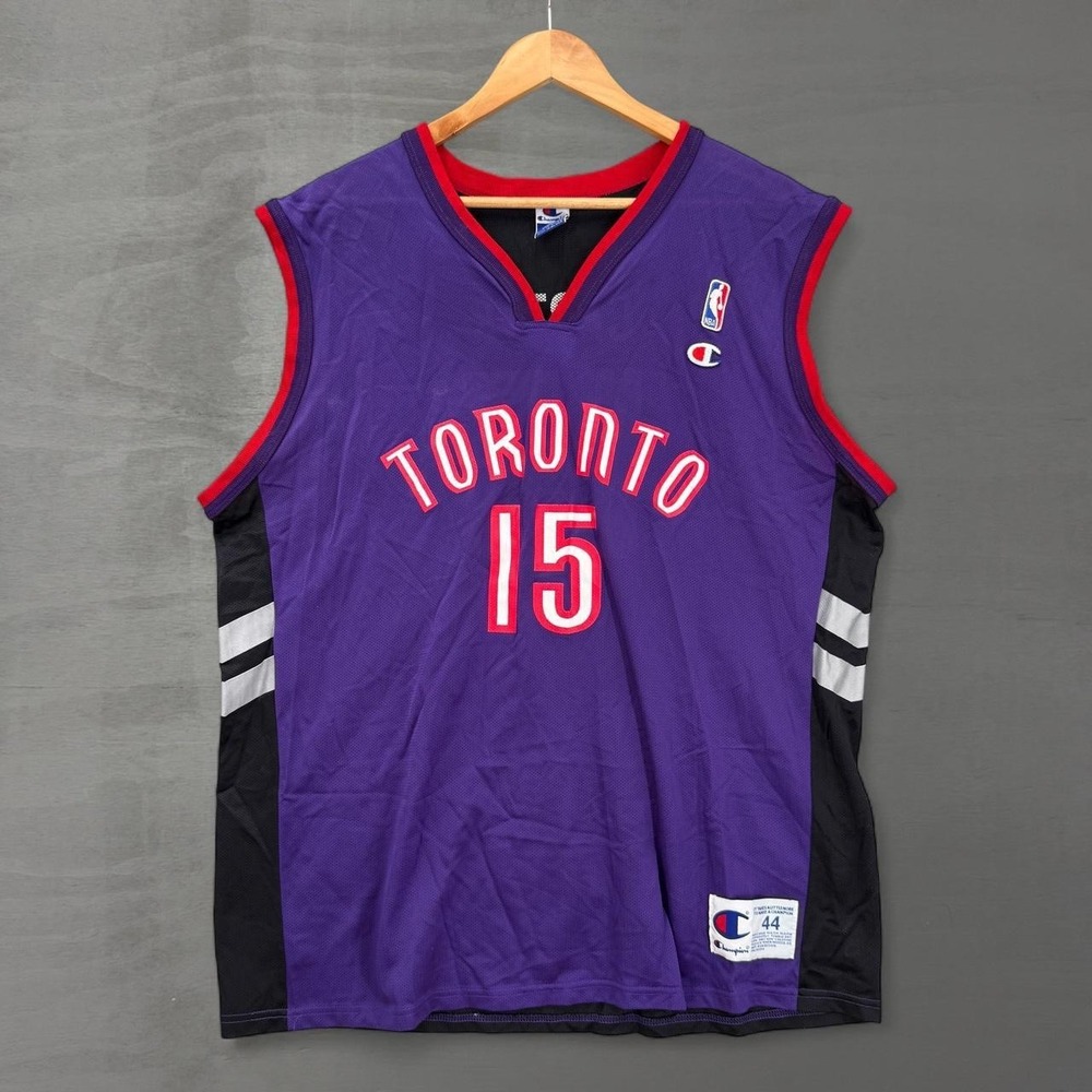 Vintage Champion Toronto Raptors Vince Carter Jersey Purple NBA 15 Large 44